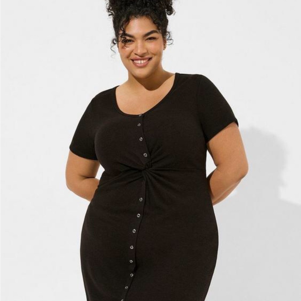 Torrid Super Soft Twist Front Midi Lounge Dress